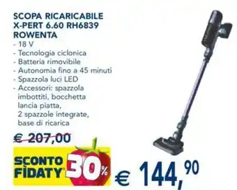Esselunga Rowenta Scopa Ricaricabile X-pert 6.60 RH6839 offerta