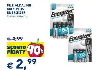 Esselunga Energizer Pile Alkaline Max Plus offerta