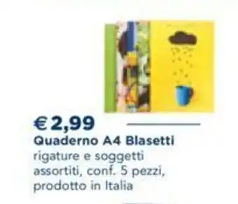 Esselunga Quaderno A4 Blasetti 5 pezzi offerta