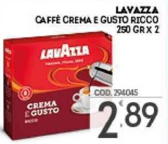 Eurocash Lavazza Caffè crema e gusto Ricco 250 gr x 2 offerta