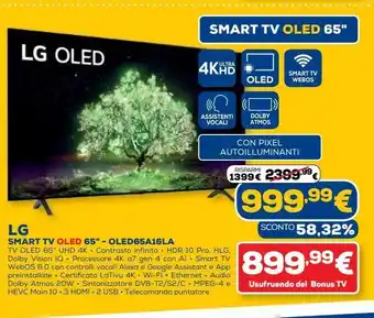 Euronics Smart tv oled 65" - oled65a16la offerta