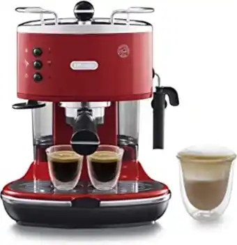 Amazon De'longhi icona eco311.r macchina da caffè espresso manuale e cappuccino, caffè in polvere o in cialde e.s.e., spegnimento... offerta