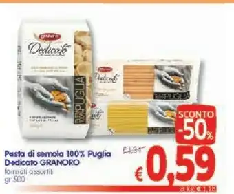 A&O Granoro Dedicato Filiera 100% Puglia Maccheroncini 500 G(ml) offerta