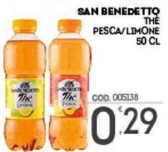 Eurocash San Benedetto Thè pesca/limone 50 cl offerta