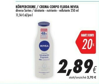 Coop Nivea Crema corpo offerta