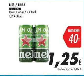 Coop Heineken Birra offerta