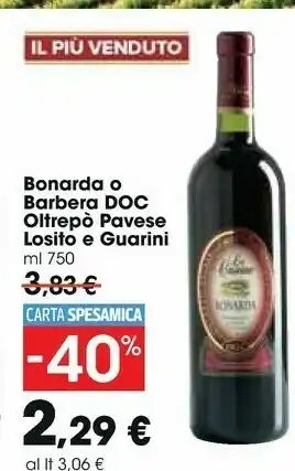 Oltrepo Pavese Losito E Guarini Bonarda O Barbera DOC