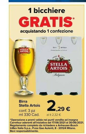 Carrefour Market Stella artois Birra offerta