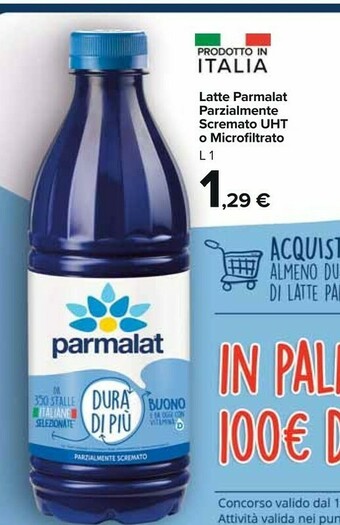 Carrefour Market Parmalat Latte parzialmente scremato offerta