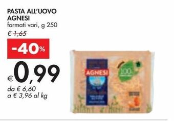 Bennet Pasta all'uovo agnesi formati vari, g 250 offerta