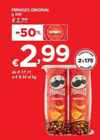 Bennet Pringles original g 350 offerta