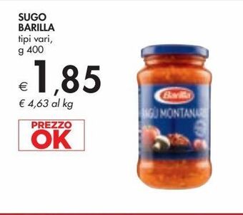 Bennet Sugo barilla tipi vari, g 400 offerta