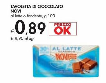 Bennet Tavoletta di cioccolato novi al latte o fondente, g 100 offerta
