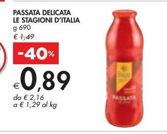 Bennet Passata delicata le stagioni d'italia g 690 offerta