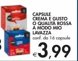 Bennet Capsule crema e gusto o qualità rossa a modo mio lavazza conf. da 16 capsule offerta