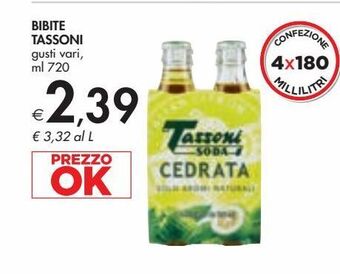 Bennet Bibite tassoni gusti vari, ml 720 offerta