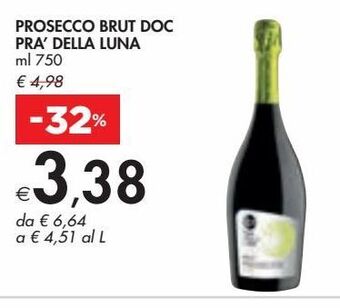 Prosecco brut doc pra' della luna ml 750