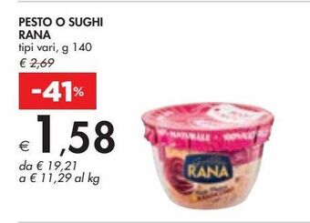 Bennet Pesto o sughi rana tipi vari, g 140 offerta