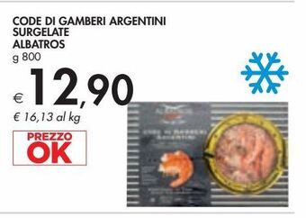 Bennet Code di gamberi argentini surgelate albatros g 800 offerta