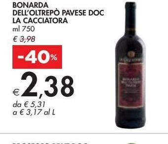 Bennet Bonarda dell'oltrepo pavese doc la cacciatora ml 750 offerta