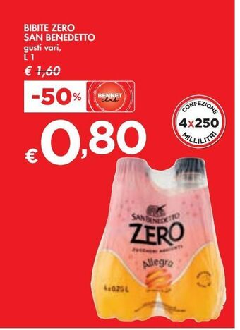Bennet Bibite zero san benedetto gusti vari, l 1 offerta