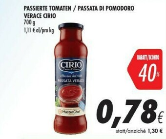 Coop Cirio Passata di pomodoro offerta