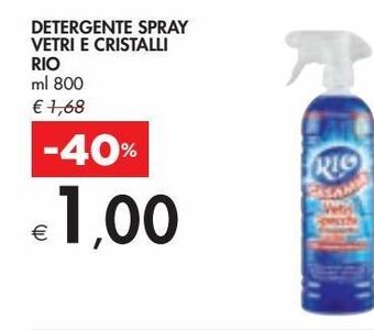 Bennet Detergente spray vetri e cristalli rio ml 800 offerta