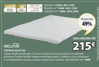 JYSK Topper gold t50 offerta