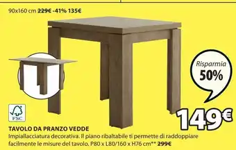 JYSK Tavolo da pranzo vedde offerta