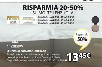 JYSK Lenzuolo con angoli in raso offerta
