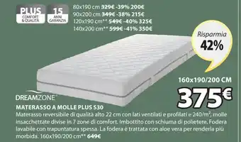 JYSK Materasso a molle plus s30 offerta
