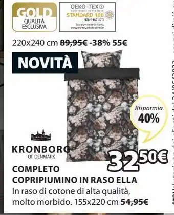 Completo copripiumino in raso ella