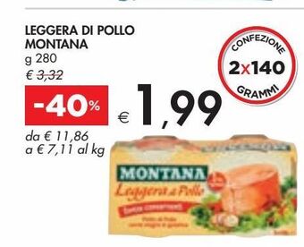 Bennet Leggera di pollo montana g 280 offerta