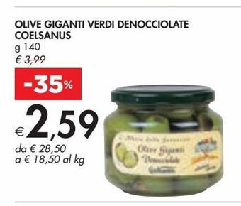 Bennet Olive giganti verdi denocciolate coelsanus g 140 offerta