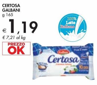 Bennet Certosa galbani g 165 offerta