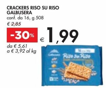 Bennet Crackers riso su riso galbusera conf. da 16, g 508 offerta