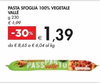Bennet Pasta sfoglia 100% vegetale valle g 230 offerta