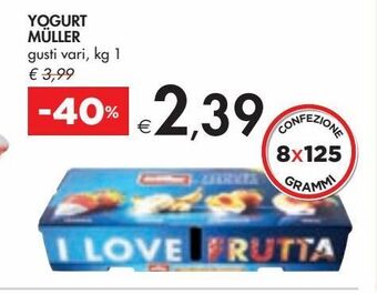 Bennet Yogurt muller gusti vari, kg 1 offerta