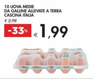 Bennet 10 uova medie da galline allevate a terra cascina italia offerta