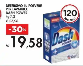 Bennet Detersivo in polvere per lavatrice dash power kg 7,2 offerta
