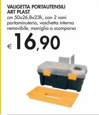Bennet Valigetta portautensili art plast cm 50x26,8x23h, con 2 vani portaminuteria, vaschetta interna removibile, maniglia a scompar offerta