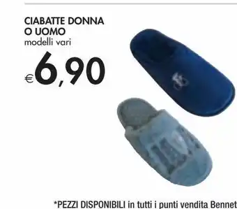Bennet Ciabatte donna o uomo modelli vari offerta