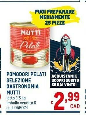 Metro Mutti Pomodori Pelati offerta