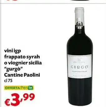 Pam Vantine Paolini Vini IGP Frappato Syrah O Viognier Sicilia Gurgo offerta
