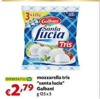 Pam Galbani - Santa Lucia Tris Mozzarella 375 G(ml) offerta