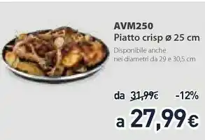 Unieuro Whirlpool Piatto Crisp AVM250 offerta
