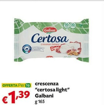 Pam Galbani - Certosa Light Crescenza 165 G(ml) offerta