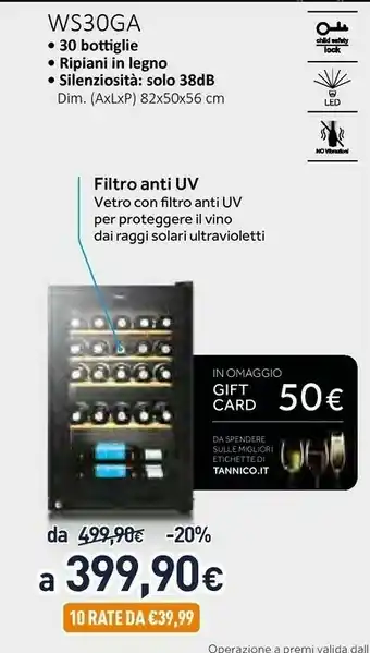 Unieuro Haier Wine Cellar WS30GA Libera Installazione Nero 30 Bottiglia/bottiglie offerta