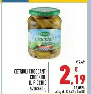 Conad Il picchio Crockioli Cetrioli Croccanti 360 G(ml) offerta