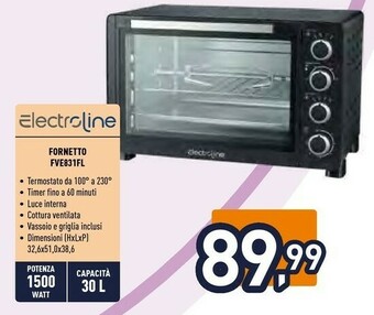 Unieuro Electroline Fornetto FVE831FL offerta